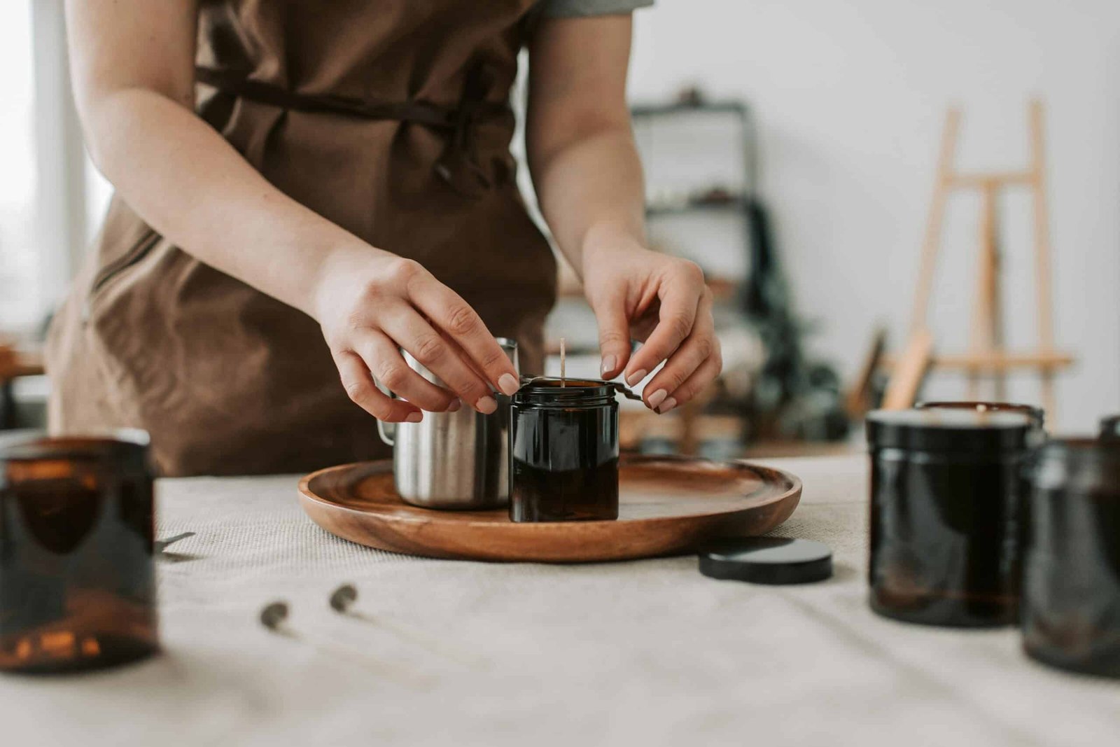 handmaking soy candles