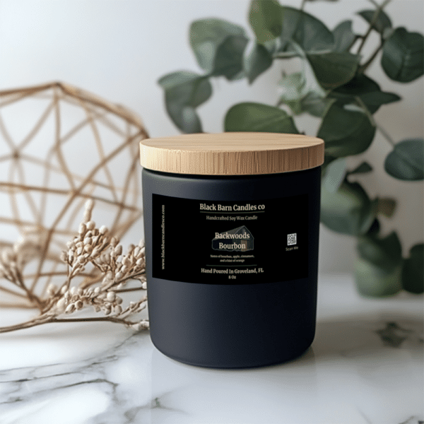 Bourbon Scented Candles – Oak, Caramel & Vanilla | Backwoods Bourbon (Glass)