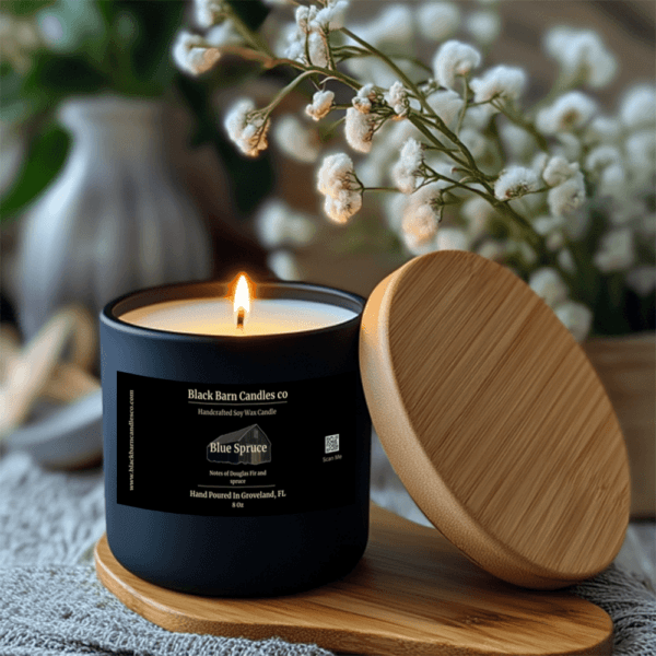 Spruce Scented Candles – Elegant Blue Spruce in 8 oz Matte Glass