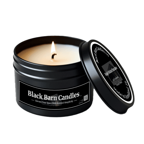 Maple Syrup Scented Candles – Maple Walnut Pancake in 8 oz Black Tin - Image 2