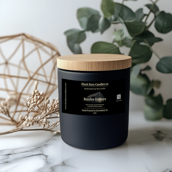 elegant campfire candle with smoky scent