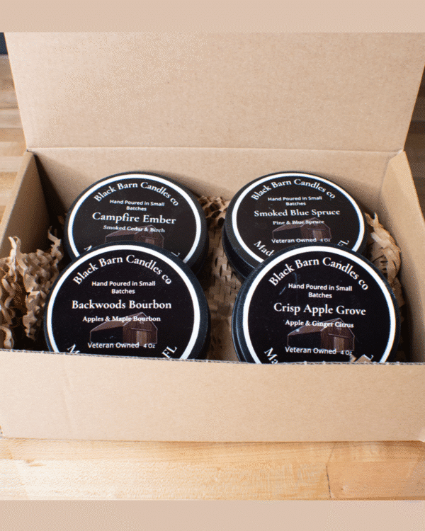 4-Candle Gift Set – Hand-Poured Soy Candles, Rustic Scents